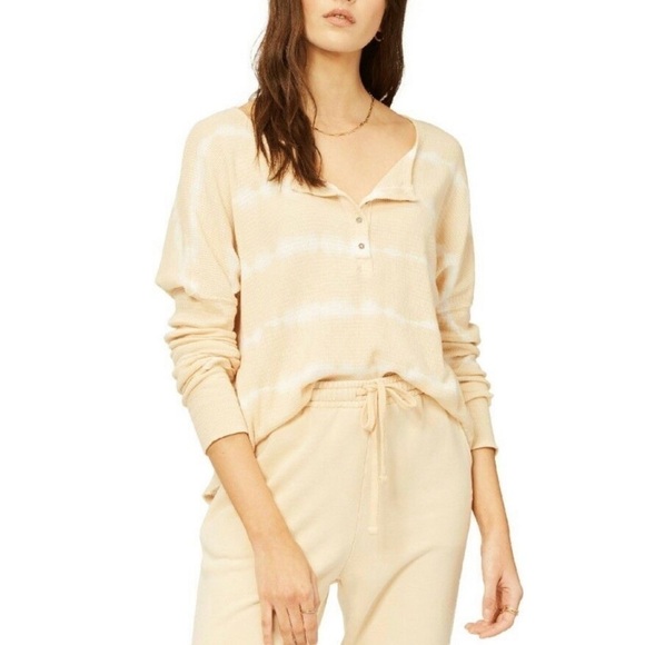 Billabong Tops - 𝅺NEW Billabong Any Day Thermal Long Sleeve Henley T-Shirt Yellow & White